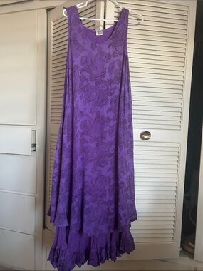 Advance Apparels Purple Paisley-Print Maxi Swing Dress